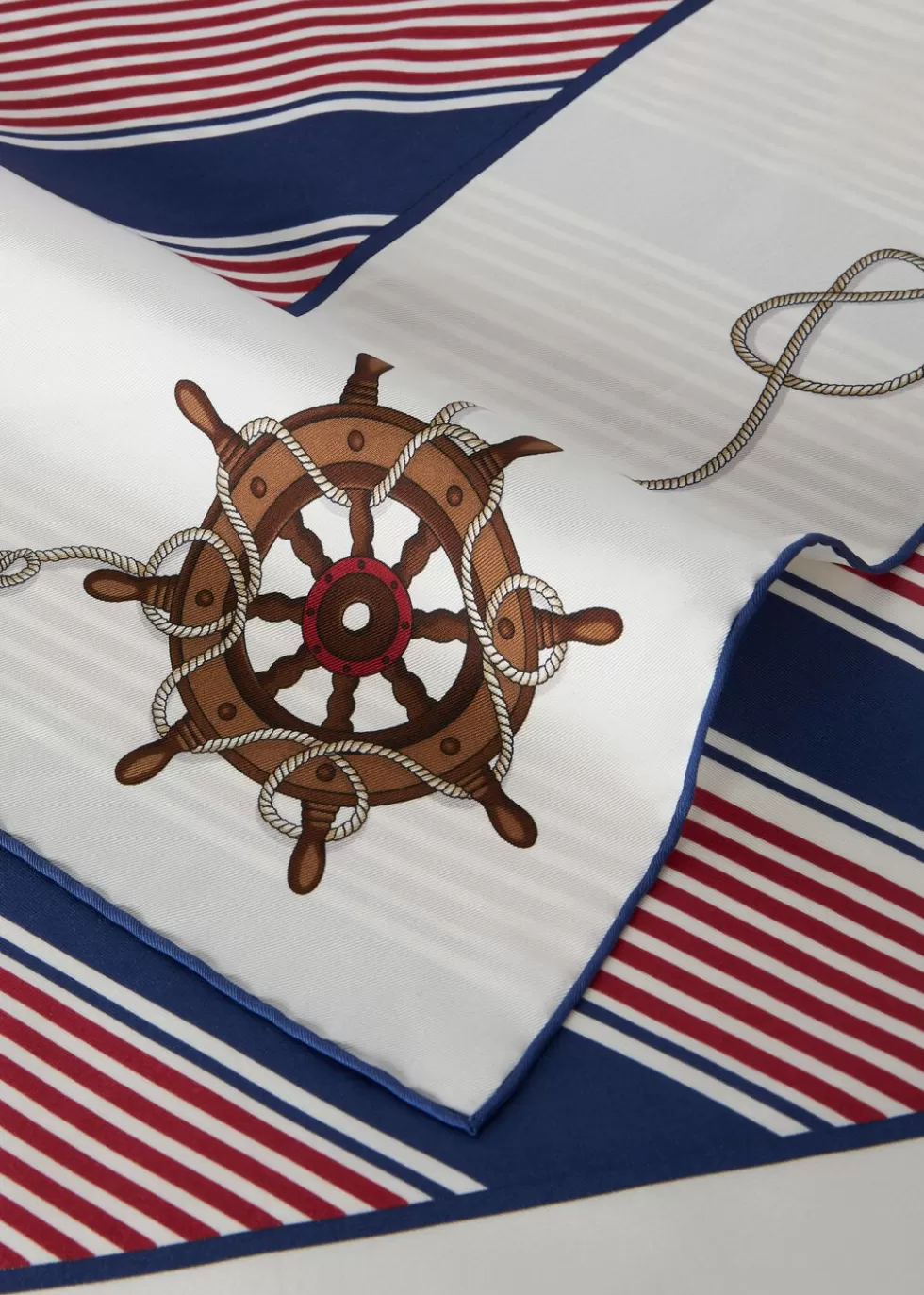 Stoles*Loro Piana Nautical Foulard White/Garnet/Bluette