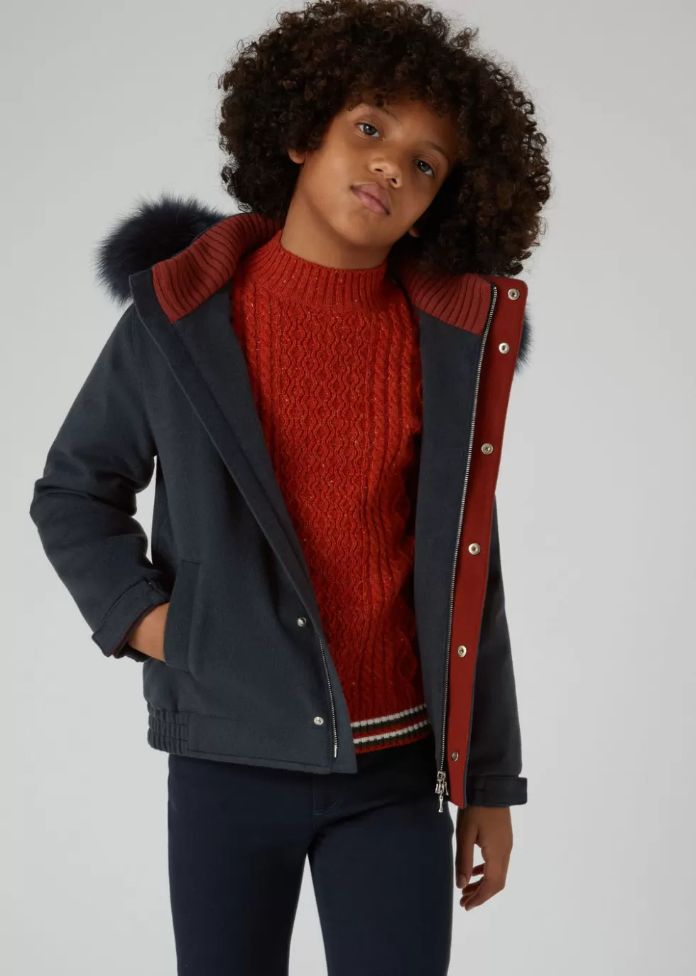 Clothing*Loro Piana Norman Kid Jacket Ocean Depths Melange