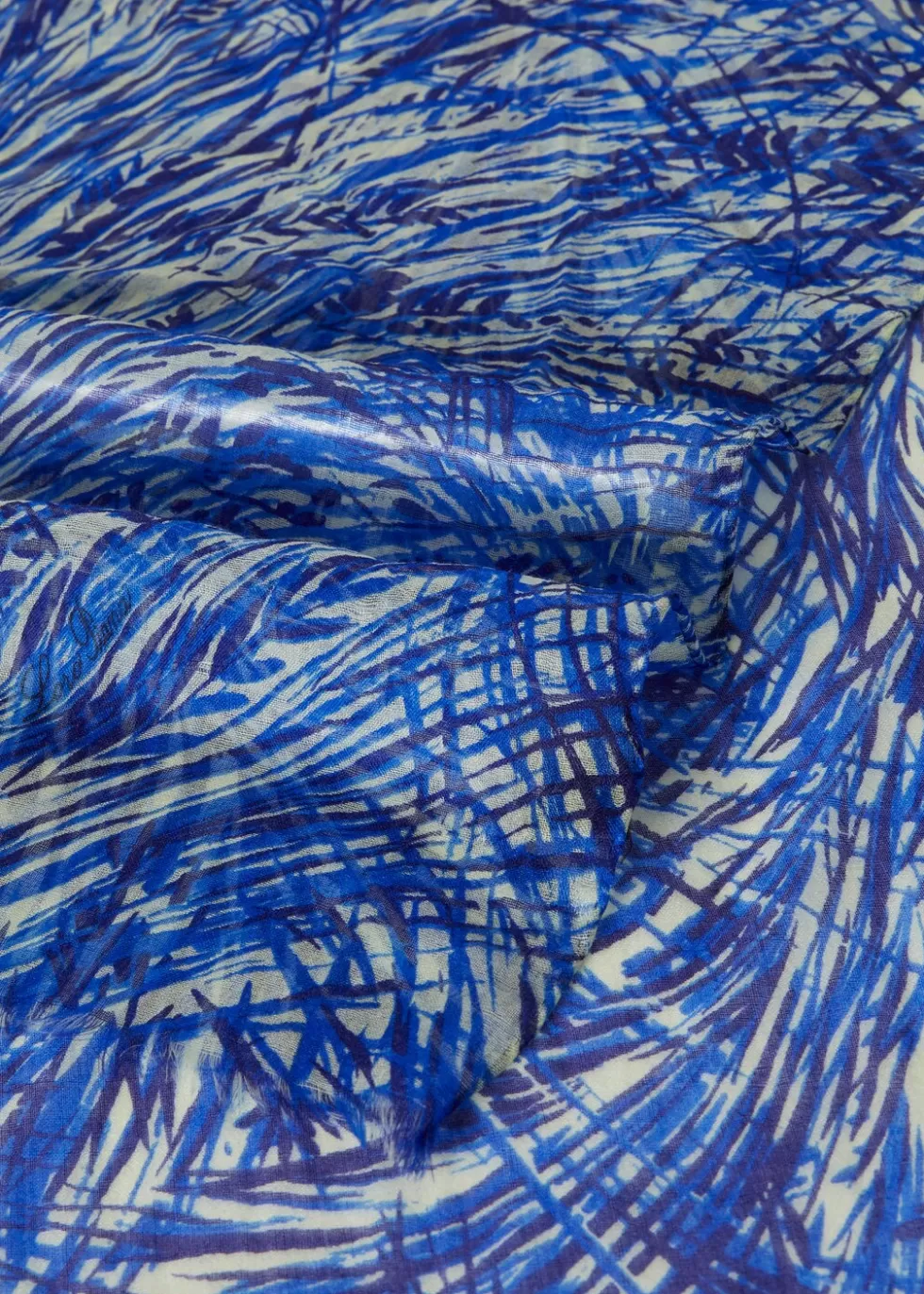 Stoles*Loro Piana Oversized Ramage Stole Blue Riviera + White