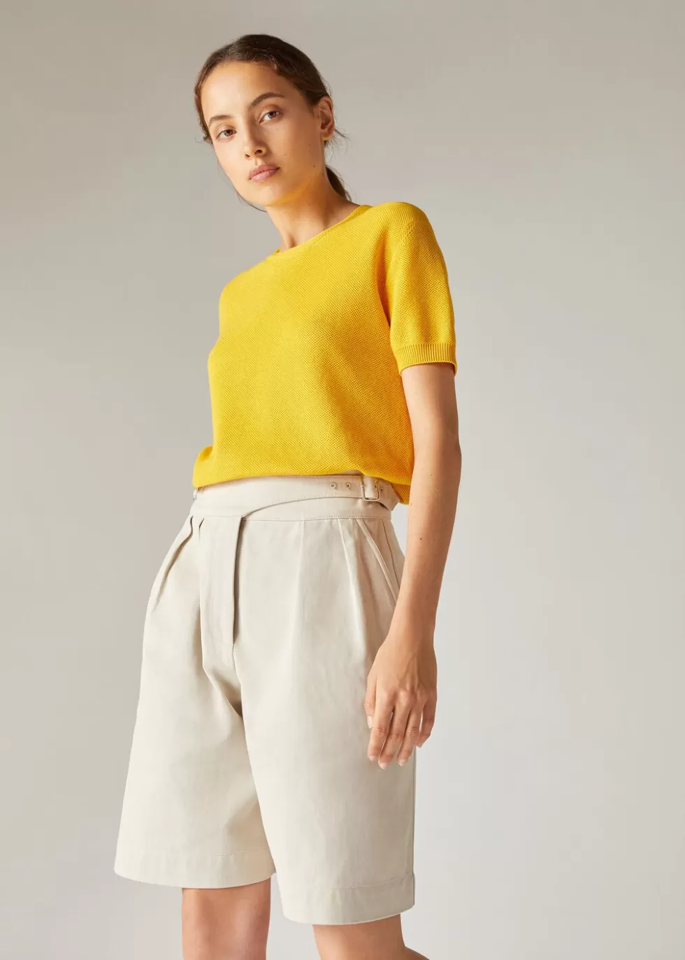 Top And T-Shirts*Loro Piana Paraggi Crew Neck Sunny Yellow