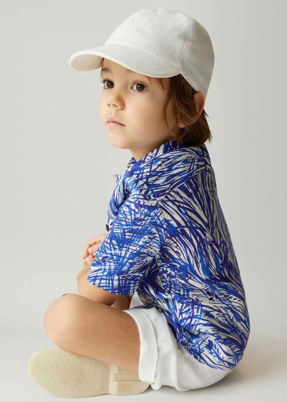 Clothing*Loro Piana Robby Shirt Blue Riviera + White