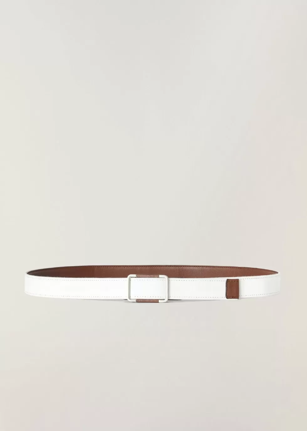 Belts*Loro Piana Saddle Belt Optical White