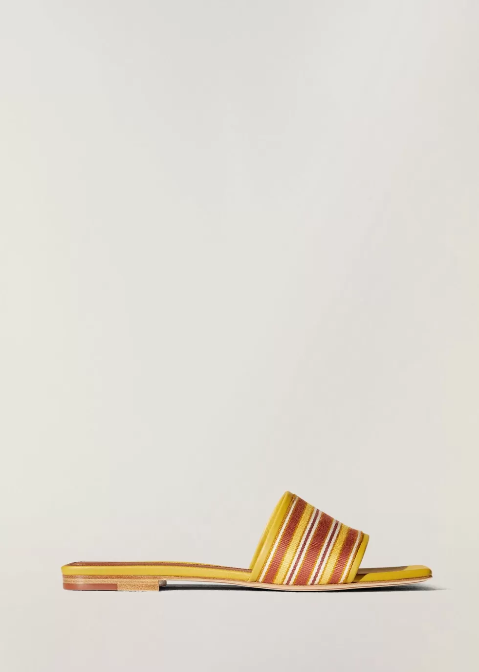 Sandals And Espadrillas*Loro Piana The Suitcase Stripe Sandals Orange Mustard Stripes