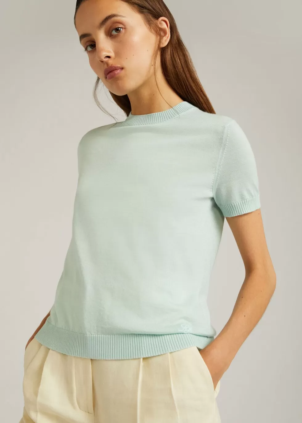 Top And T-Shirts*Loro Piana Val D'Orcia Crew Neck Aquamarine