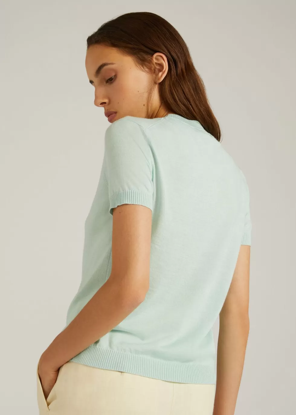 Top And T-Shirts*Loro Piana Val D'Orcia Crew Neck Aquamarine