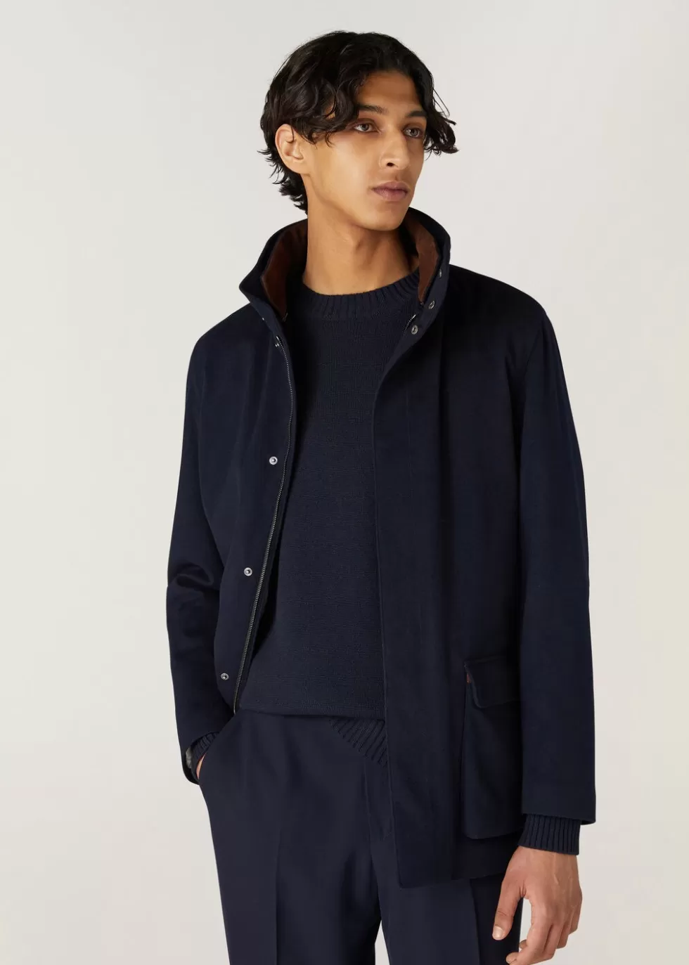 Outerwear Jackets*Loro Piana Winter Voyager Over Coat Light Midnight Blue
